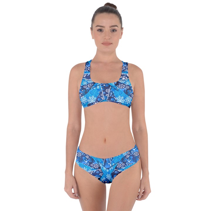 Christmas Background Wallpaper Criss Cross Bikini Set