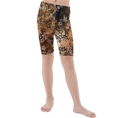 Star Sky Graphic Night Background Kids  Mid Length Swim Shorts by Celenk