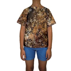 Star Sky Graphic Night Background Kids  Short Sleeve Swimwear by Celenk