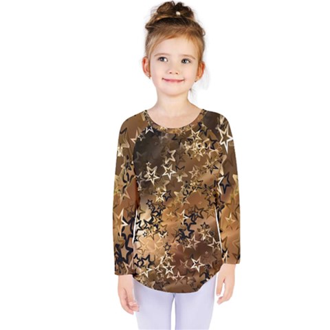 Star Sky Graphic Night Background Kids  Long Sleeve Tee by Celenk