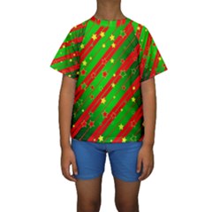 Star Sky Graphic Night Background Kids  Short Sleeve Swimwear by Celenk