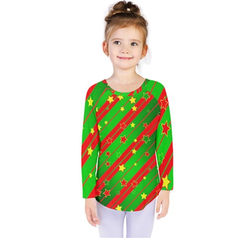 Star Sky Graphic Night Background Kids  Long Sleeve Tee by Celenk