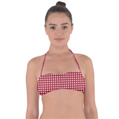 Christmas Paper Wrapping Paper Halter Bandeau Bikini Top by Celenk