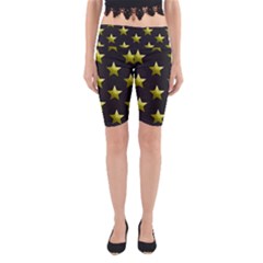 Stars Backgrounds Patterns Shapes Yoga Cropped Leggings by Celenk