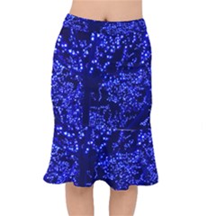 Lights Blue Tree Night Glow Mermaid Skirt by Celenk