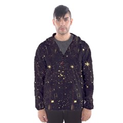 Star Sky Graphic Night Background Hooded Wind Breaker (men) by Celenk