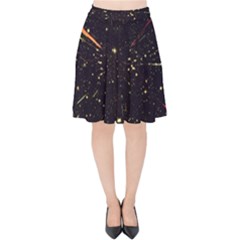 Star Sky Graphic Night Background Velvet High Waist Skirt