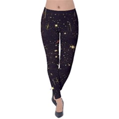 Star Sky Graphic Night Background Velvet Leggings by Celenk