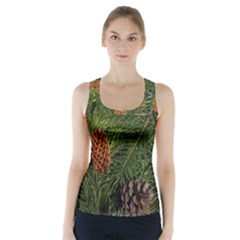 Branch Christmas Cone Evergreen Racer Back Sports Top by Celenk