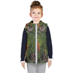 Branch Christmas Cone Evergreen Kid s Puffer Vest by Celenk