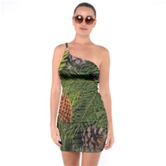 Branch Christmas Cone Evergreen One Soulder Bodycon Dress by Celenk