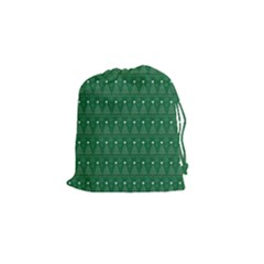 Christmas Tree Pattern Design Drawstring Pouches (small) 