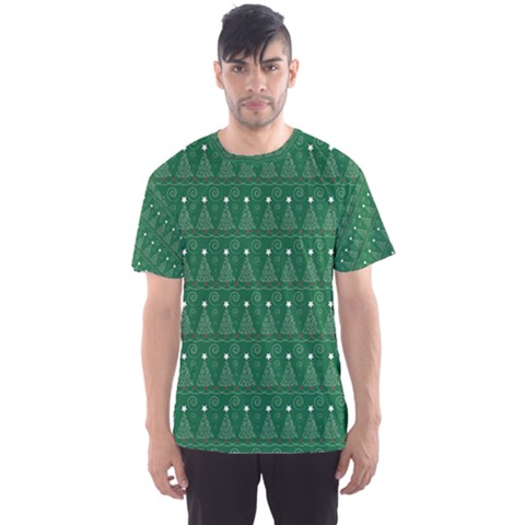 Christmas Tree Pattern Design Men s Sports Mesh Tee by Celenk