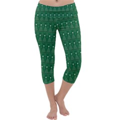 Christmas Tree Pattern Design Capri Yoga Leggings by Celenk