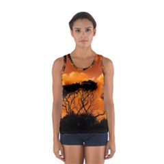 Trees Branches Sunset Sky Clouds Sport Tank Top  by Celenk