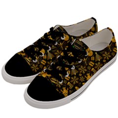 Christmas Background Men s Low Top Canvas Sneakers by Celenk