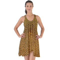 Background Gold Pattern Structure Show Some Back Chiffon Dress