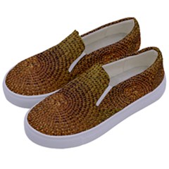 Background Gold Pattern Structure Kids  Canvas Slip Ons by Celenk