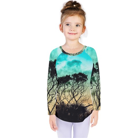 Trees Branches Branch Nature Kids  Long Sleeve Tee by Celenk