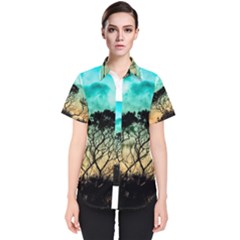 Trees Branches Branch Nature Women s Short Sleeve Shirt