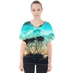 Trees Branches Branch Nature V-neck Dolman Drape Top