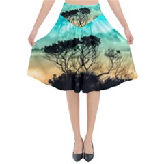 Trees Branches Branch Nature Flared Midi Skirt by Celenk