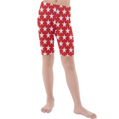 Star Christmas Advent Structure Kids  Mid Length Swim Shorts by Celenk