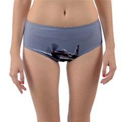 P-51 Mustang Flying Reversible Mid-waist Bikini Bottoms by Ucco