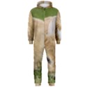 Beautiful Blue Eyed Bunny On Green Grass Hooded Jumpsuit (Men)  View1