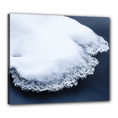 Ice, Snow And Moving Water Canvas 24  X 20  by Ucco