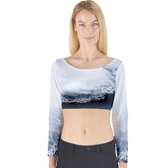 Ice, Snow And Moving Water Long Sleeve Crop Top by Ucco