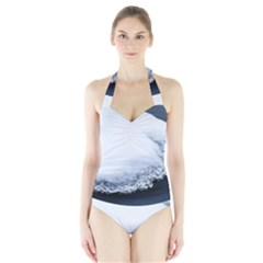 Ice, Snow And Moving Water Halter Swimsuit by Ucco