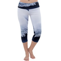 Ice, Snow And Moving Water Capri Yoga Leggings