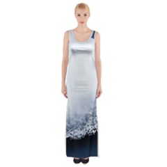 Ice, Snow And Moving Water Maxi Thigh Split Dress