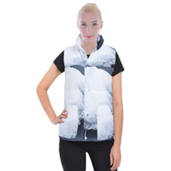 Ice, Snow And Moving Water Women s Button Up Puffer Vest by Ucco