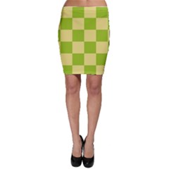 Green And Yellow (square Pattern) Bodycon Skirt by berwies