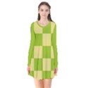 Green and yellow (square pattern) Flare Dress View1