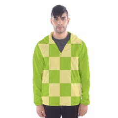 Green And Yellow (square Pattern) Hooded Wind Breaker (men) by berwies