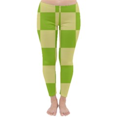 Green And Yellow (square Pattern) Classic Winter Leggings