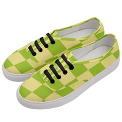 Green And Yellow (square Pattern) Women s Classic Low Top Sneakers by berwies