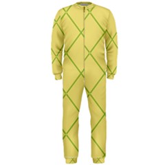 Cross Lines (yellow And Green) Onepiece Jumpsuit (men)  by berwies