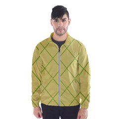 Cross Lines (yellow And Green) Wind Breaker (men)