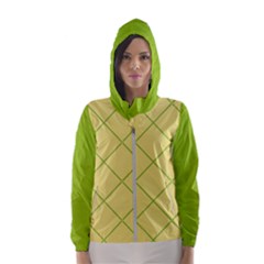 Cross Lines (green And Yellow) Hooded Wind Breaker (women) by berwies