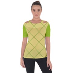 Cross Lines (green And Yellow) Short Sleeve Top