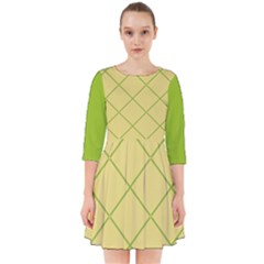 Cross Lines (green And Yellow) Smock Dress by berwies