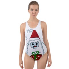 Yeti Xmas Cut-out Back One Piece Swimsuit by Valentinaart