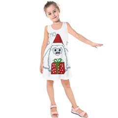 Yeti Xmas Kids  Sleeveless Dress by Valentinaart