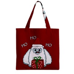 Yeti Xmas Zipper Grocery Tote Bag by Valentinaart