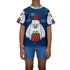 Yeti Xmas Kids  Short Sleeve Swimwear by Valentinaart