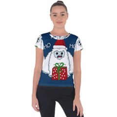 Yeti Xmas Short Sleeve Sports Top  by Valentinaart